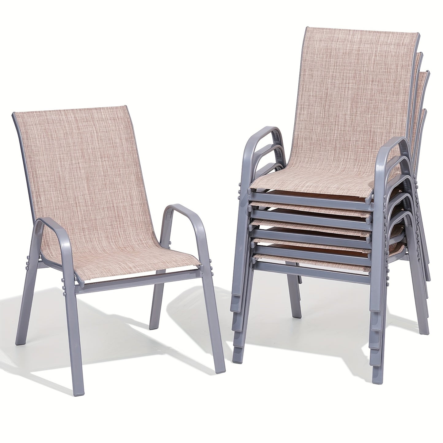 2\u002F4\u002F6pcs Outdoor Chairs Set, Comfortable All-Season Textilene Metal Outdoor Chairs Set, Quickly Install Patio Dining Chairs with Widen Seat And High Back,