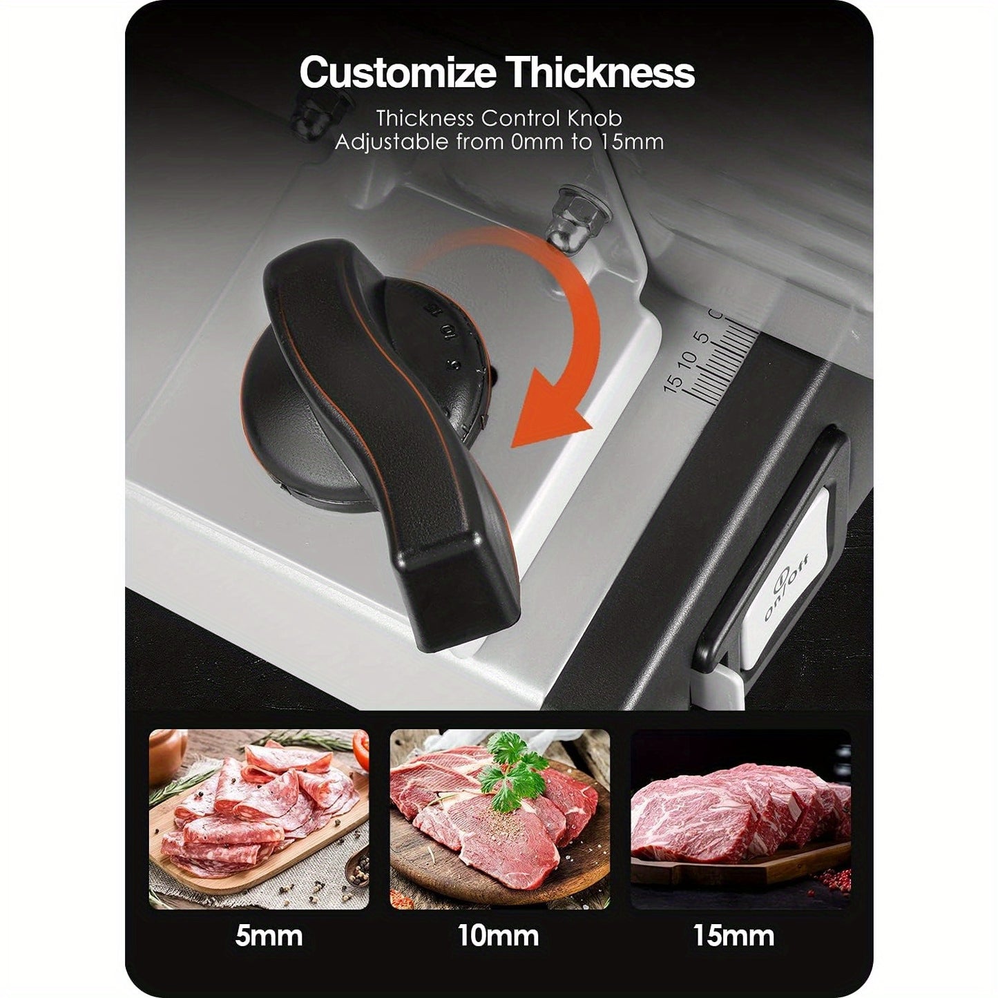 Electric Meat Slicer OSTBA Electric Meat Slicer with Adjustable Thickness & Child Lock Protection | 7.5\