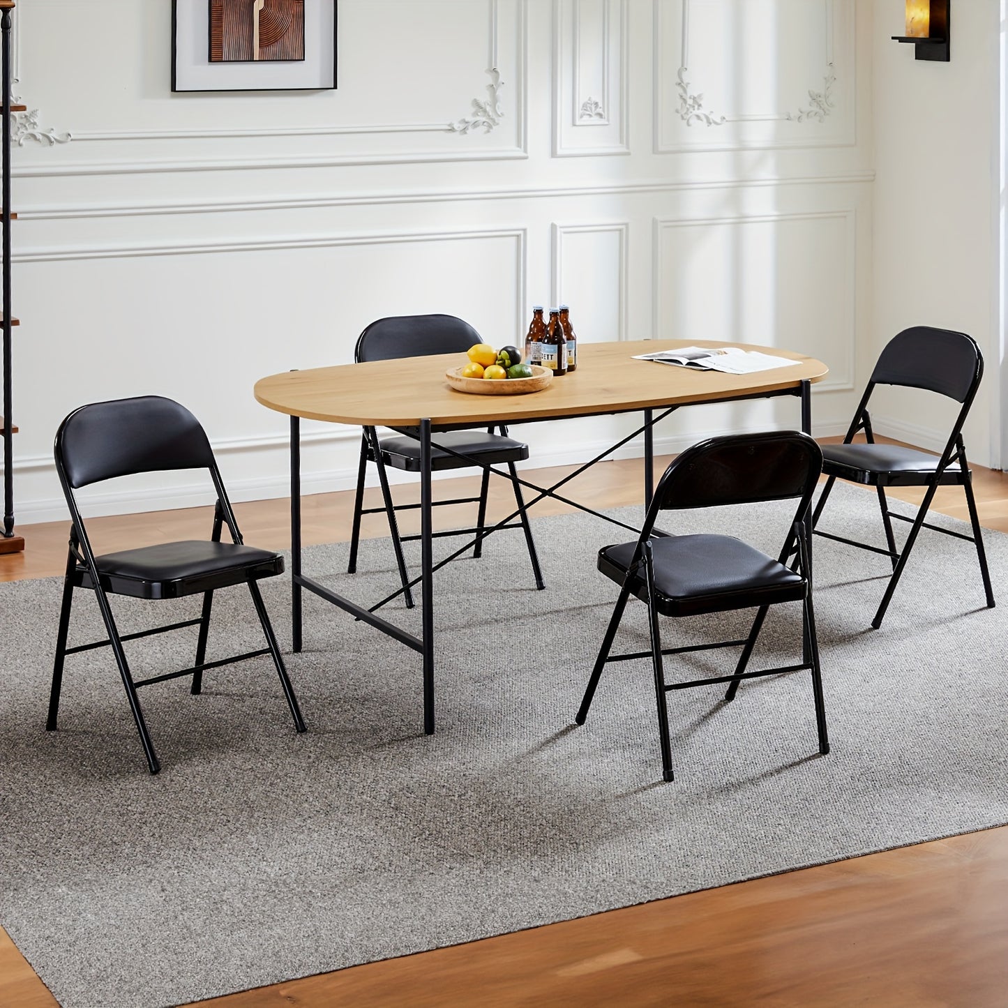 10\u002F20 Piece Set Stylish Folding Chair, Leather Upholstered Folding Chair for Outdoor and Indoor Use, Injection Molding Classic Garden Metal Folding Chair