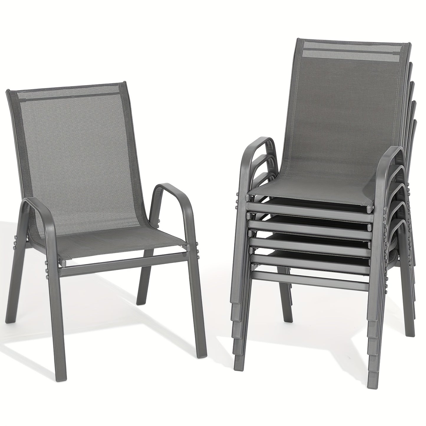 2\u002F4\u002F6pcs Outdoor Chairs Set, Comfortable All-Season Textilene Metal Outdoor Chairs Set, Quickly Install Patio Dining Chairs with Widen Seat And High Back,