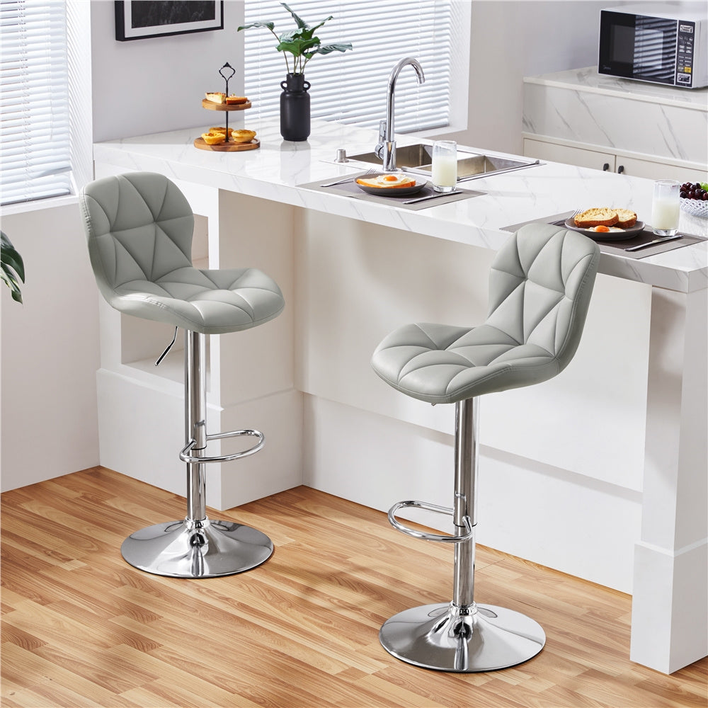 Costoffs 2pcs Swivel Bar Stools Halloween Gift PU Leather Bar Stools Set of 2, Adjustable Swivel Bar Stools, Modern Counter Height Stools with Backrest for Kitchen Island,