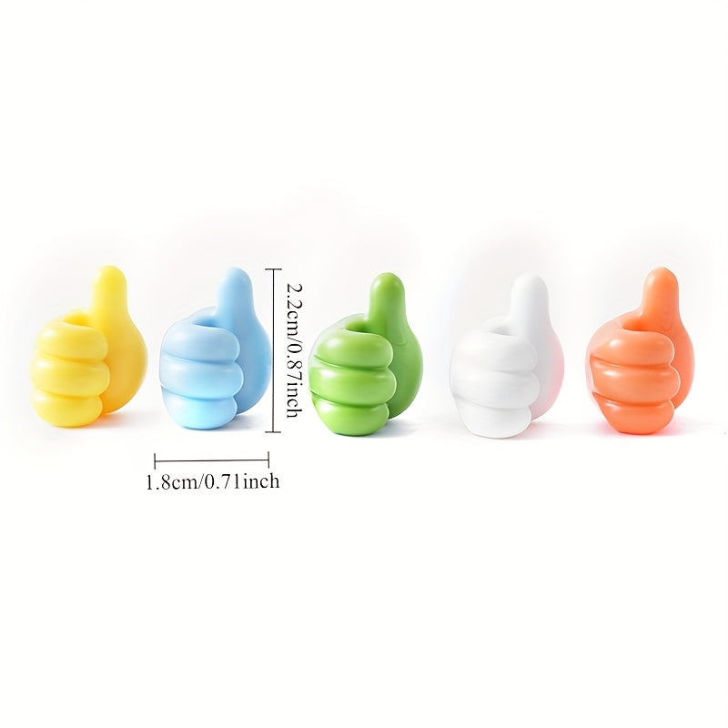 200pcs Colorful Thumbs-Up Charger Cable Organizers, Easy-Install Plastic Finger Hooks for Data Lines & Mobile Devices - Casual Style,