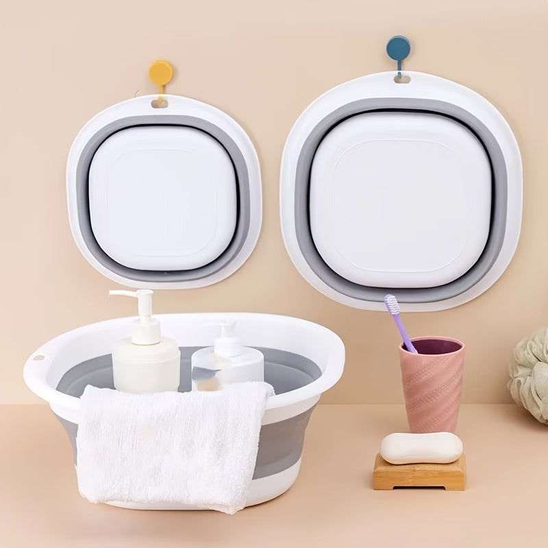 3pcs Foldable Sink Set, Plastic, Fragrance-Free, Portable Travel Basin for Dorm, Home, Laundry, Commercial Personal Hygiene, Bathroom Container, No Power, No Battery