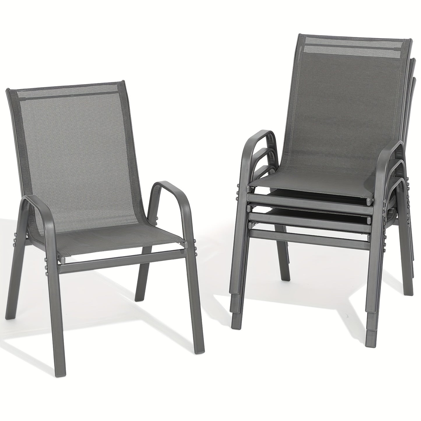 2\u002F4\u002F6pcs Outdoor Chairs Set, Comfortable All-Season Textilene Metal Outdoor Chairs Set, Quickly Install Patio Dining Chairs with Widen Seat And High Back,