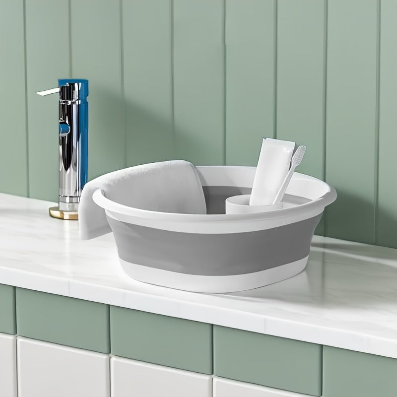 3pcs Foldable Sink Set, Plastic, Fragrance-Free, Portable Travel Basin for Dorm, Home, Laundry, Commercial Personal Hygiene, Bathroom Container, No Power, No Battery