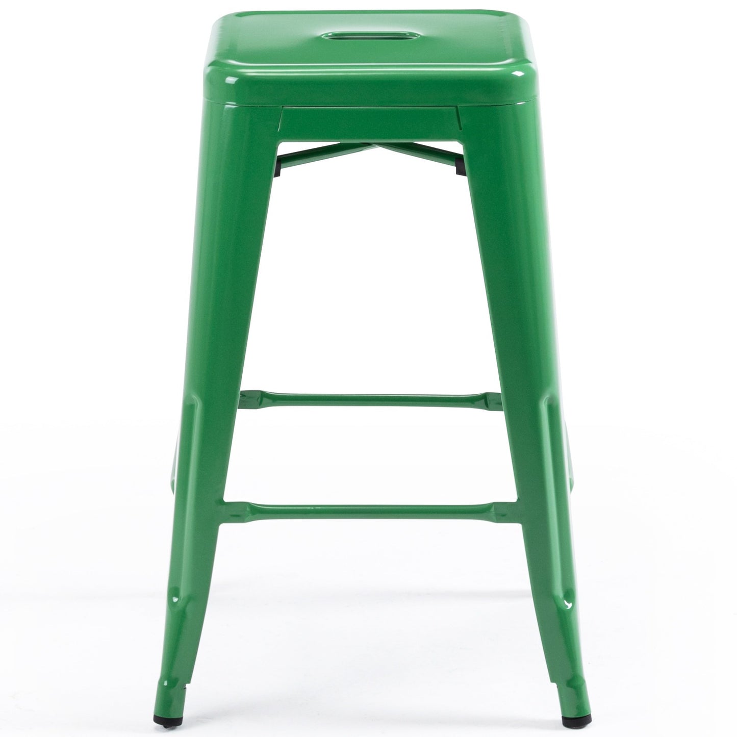 Vogue Furniture Direct White 24 Inch Metal Bar Stools Counter Height Barstools Modern Backless Stackable Metal Indoor\u002FOutdoor Bar Stools Kitchen Counter