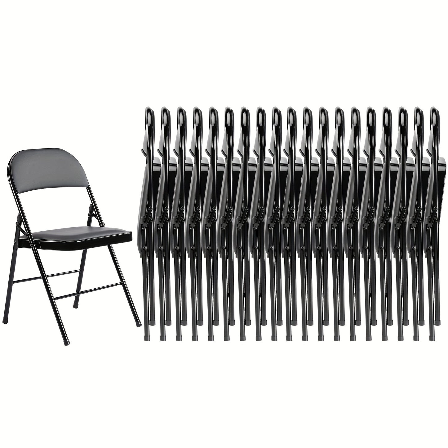 10\u002F20 Piece Set Stylish Folding Chair, Leather Upholstered Folding Chair for Outdoor and Indoor Use, Injection Molding Classic Garden Metal Folding Chair
