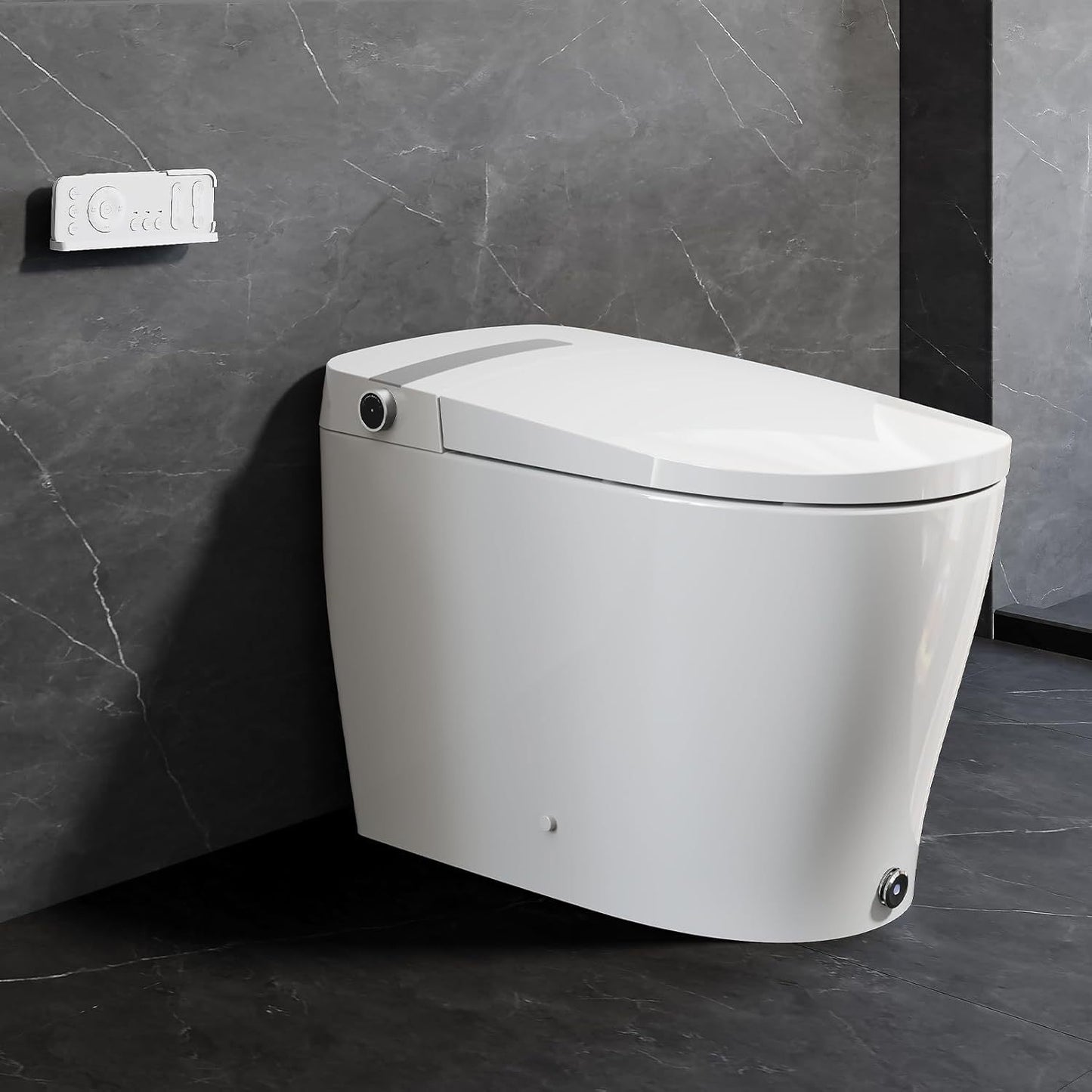Smart Toilet with Built-in Bidet, One-Piece Bidet Toilet for Bathrooms, YA60 Bidet Toilet with Auto Flush, Kick Flush, Heated Seat, Warm Water and Dryer,