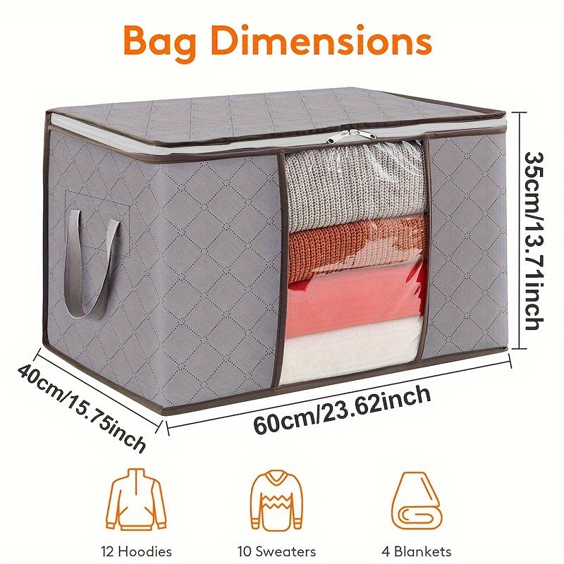 6pcs Extra Large Storage Bags 6pcs Extra Large Storage Bags with Zipper | Quilt and Blanket Organizer for Home, Covered Storage for Clothes, Sweaters,