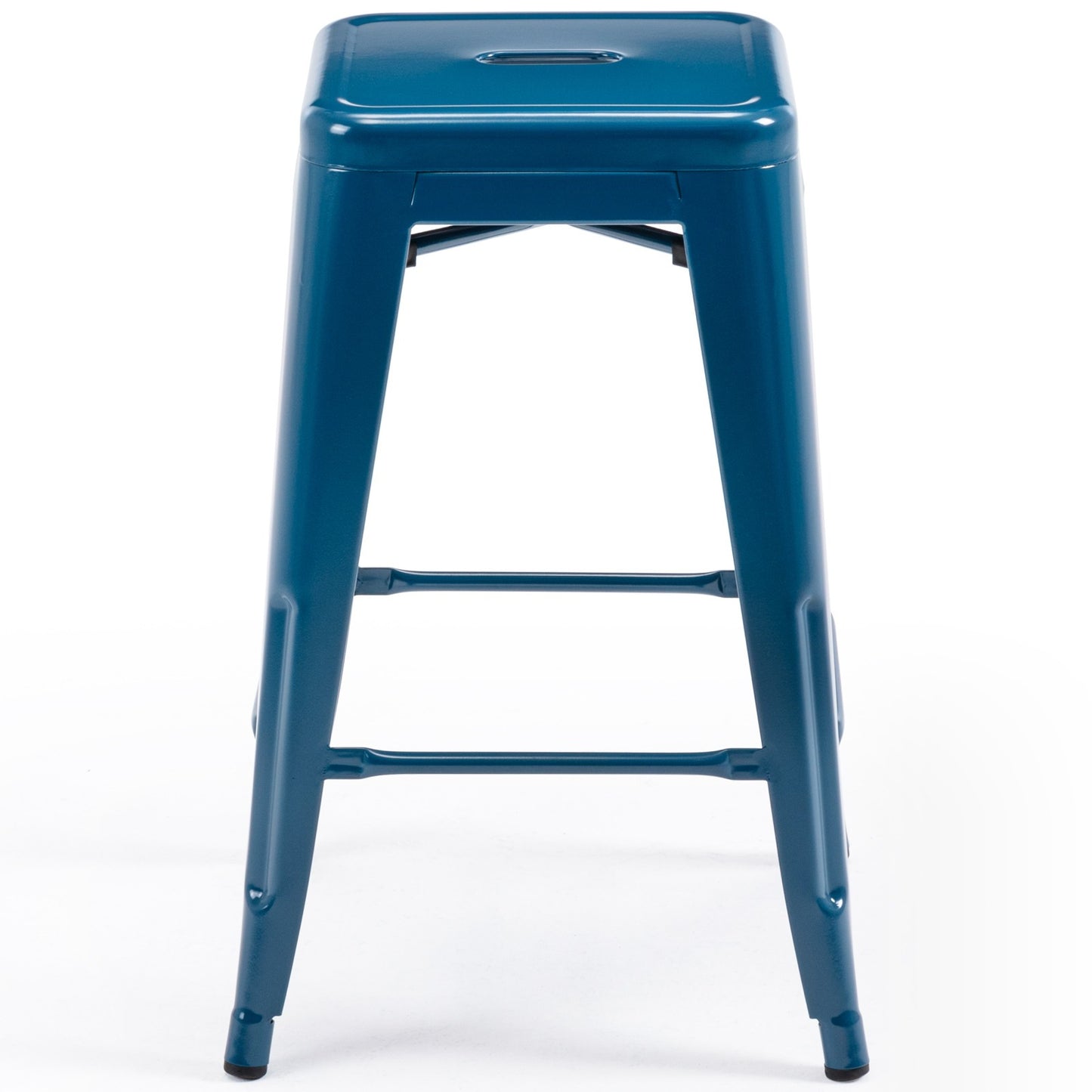 Vogue Furniture Direct White 24 Inch Metal Bar Stools Counter Height Barstools Modern Backless Stackable Metal Indoor\u002FOutdoor Bar Stools Kitchen Counter
