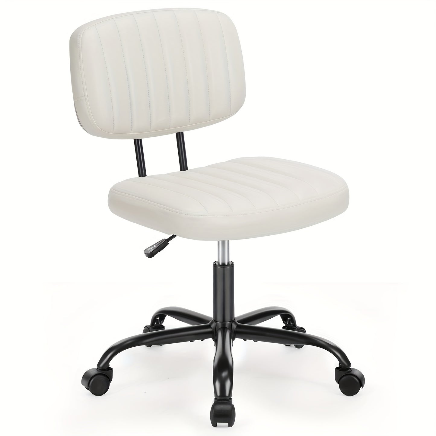 Everyday Comfort Ergonomic Office Chair with Lumbar Support, Adjustable Height, and Wheels – Comfy Armless Swivel Task Chair for Home or Office Study, Black