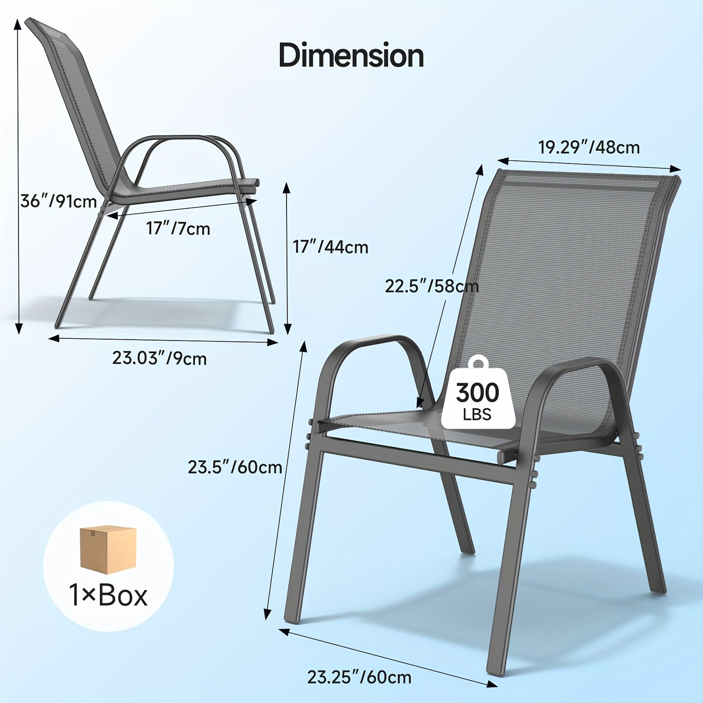 2\u002F4\u002F6pcs Outdoor Chairs Set, Comfortable All-Season Textilene Metal Outdoor Chairs Set, Quickly Install Patio Dining Chairs with Widen Seat And High Back,