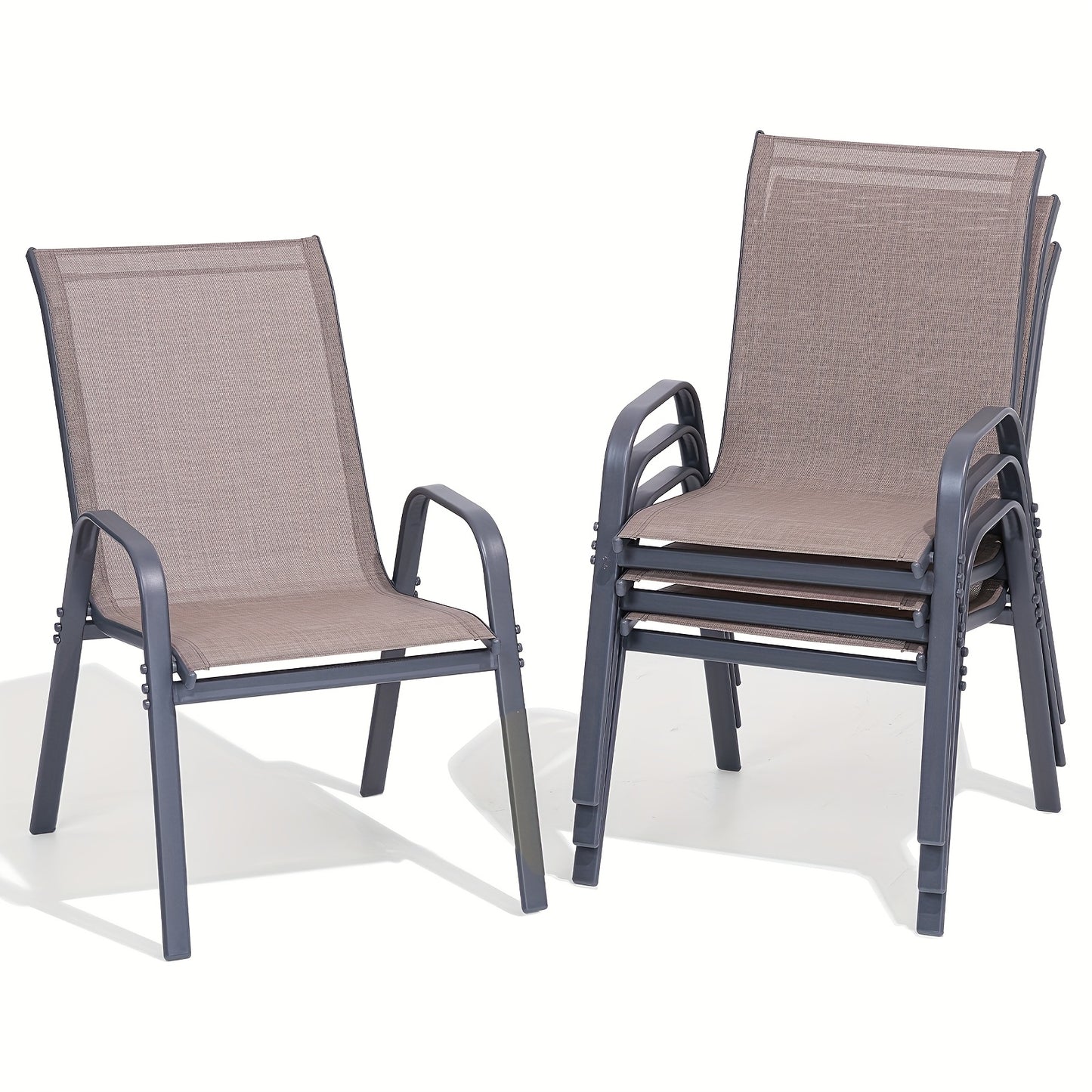 2\u002F4\u002F6pcs Outdoor Chairs Set, Comfortable All-Season Textilene Metal Outdoor Chairs Set, Quickly Install Patio Dining Chairs with Widen Seat And High Back,