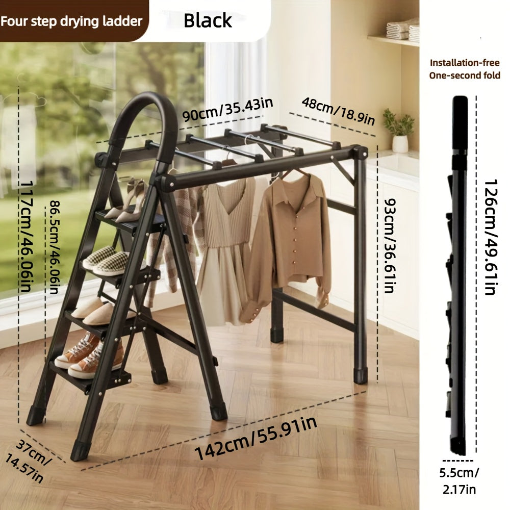 3-Step Ladder Lightweight Folding Step Stools for Adults with Anti-Slip Pedals, Sturdy Steel Construction & Handrails, 330 lbs Capacity, Portable for Kitchen,