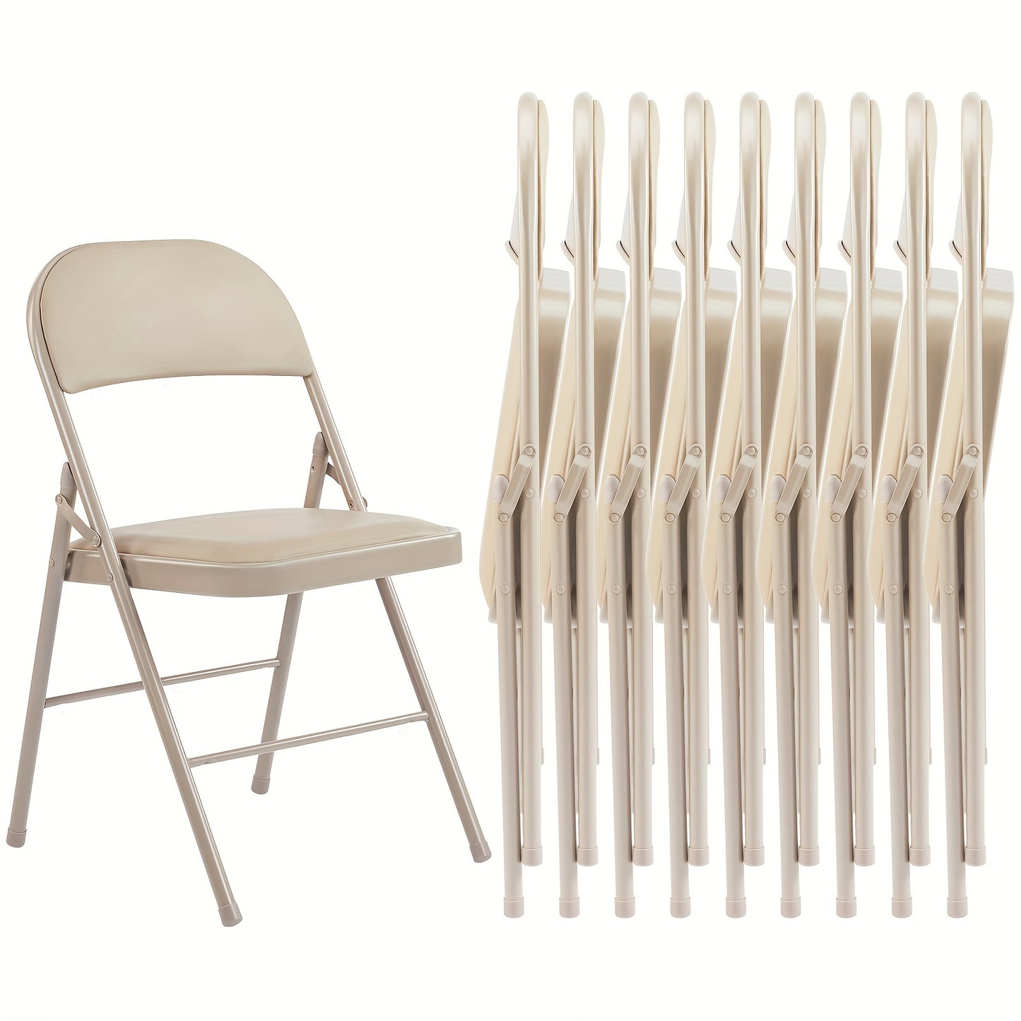10\u002F20 Piece Set Stylish Folding Chair, Leather Upholstered Folding Chair for Outdoor and Indoor Use, Injection Molding Classic Garden Metal Folding Chair