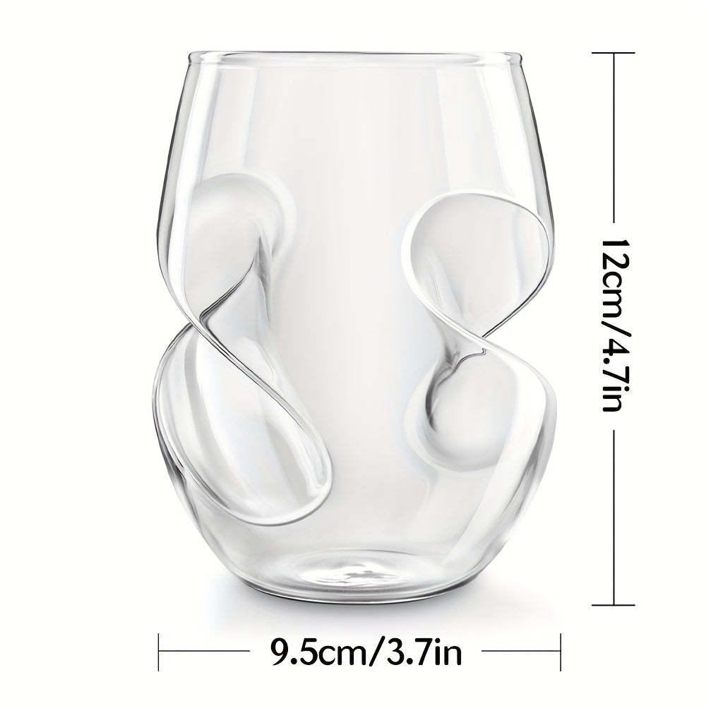Borosilicate Glasses 4 New 16oz Borosilicate Glasses - Elegant Curved Glassware - Wine Glasses Suitable for Parties, Weddings, Gatherings, Picnics, Iced Coffee,