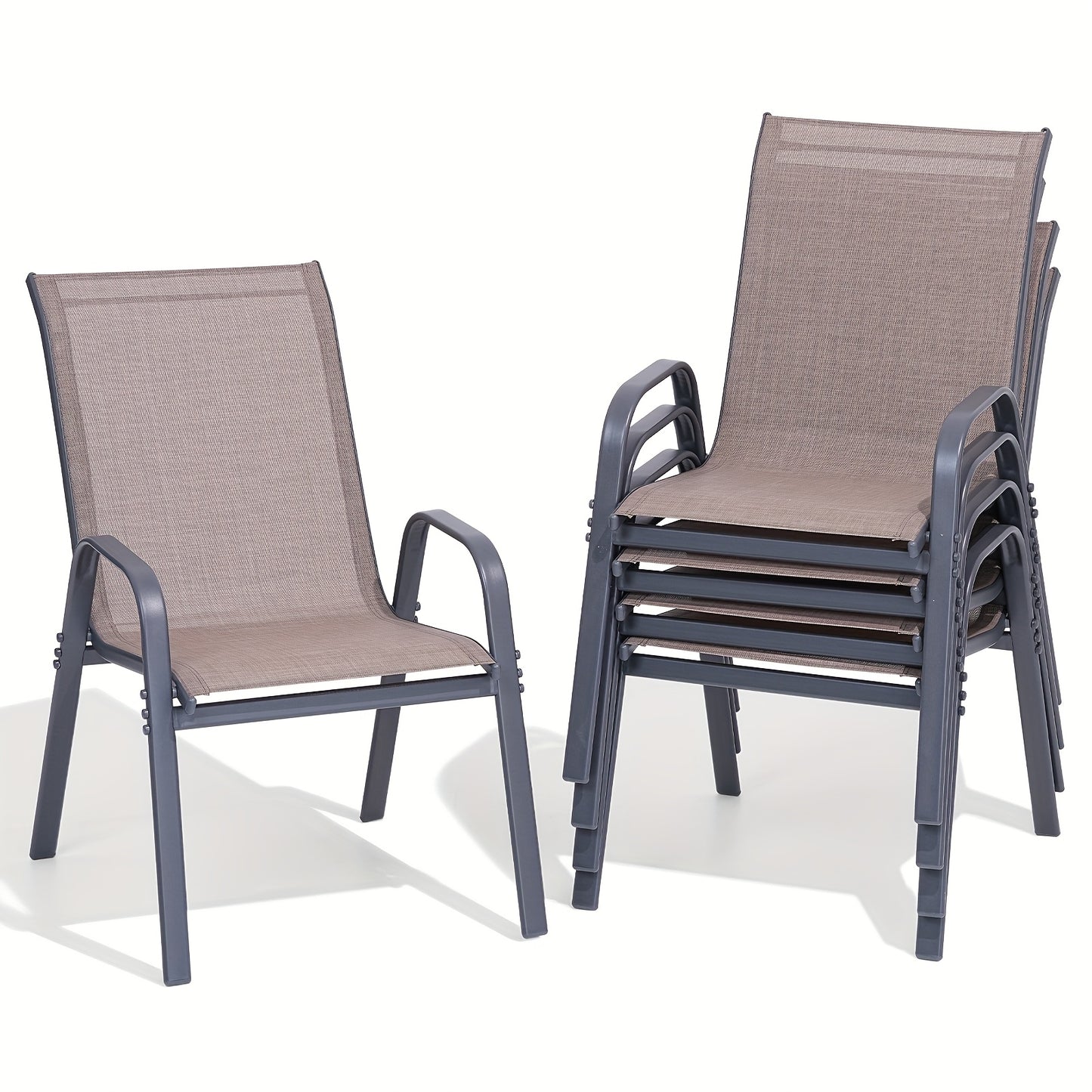 2\u002F4\u002F6pcs Outdoor Chairs Set, Comfortable All-Season Textilene Metal Outdoor Chairs Set, Quickly Install Patio Dining Chairs with Widen Seat And High Back,