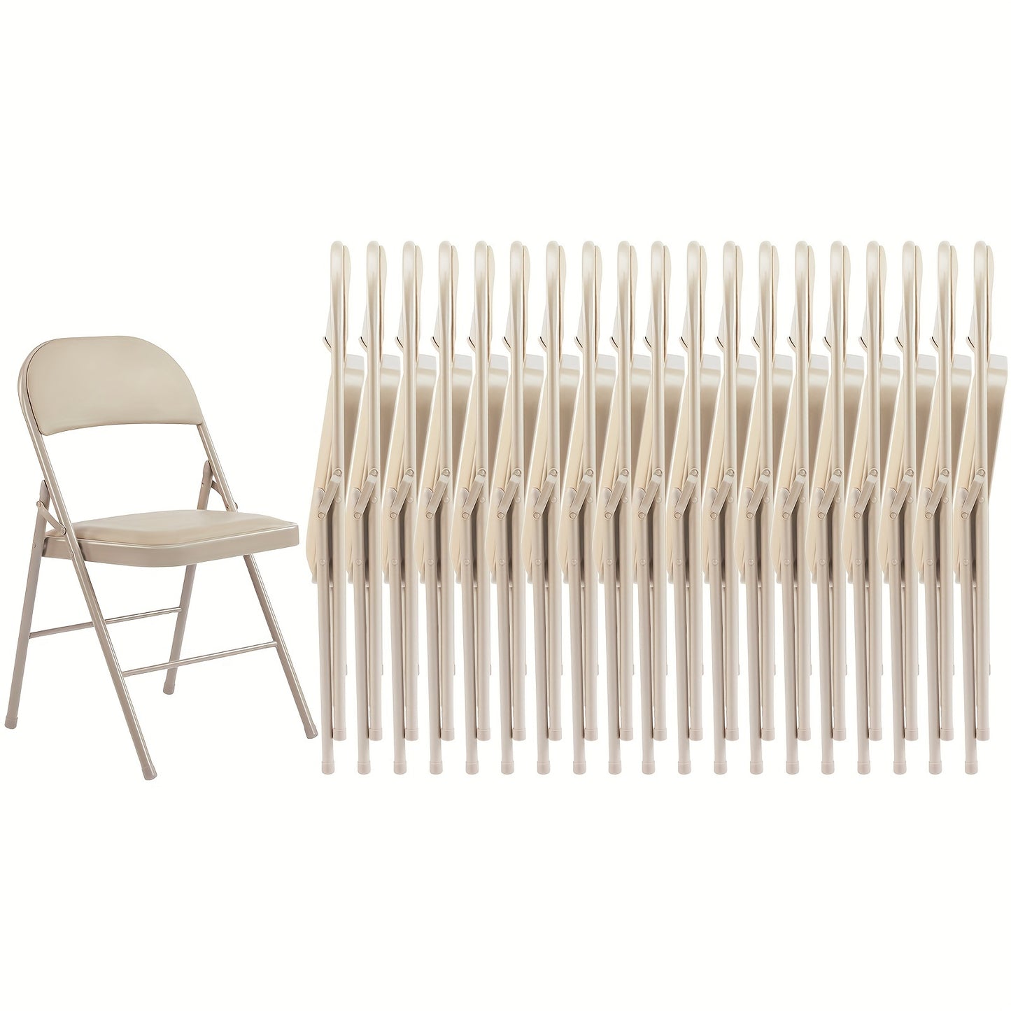 10\u002F20 Piece Set Stylish Folding Chair, Leather Upholstered Folding Chair for Outdoor and Indoor Use, Injection Molding Classic Garden Metal Folding Chair