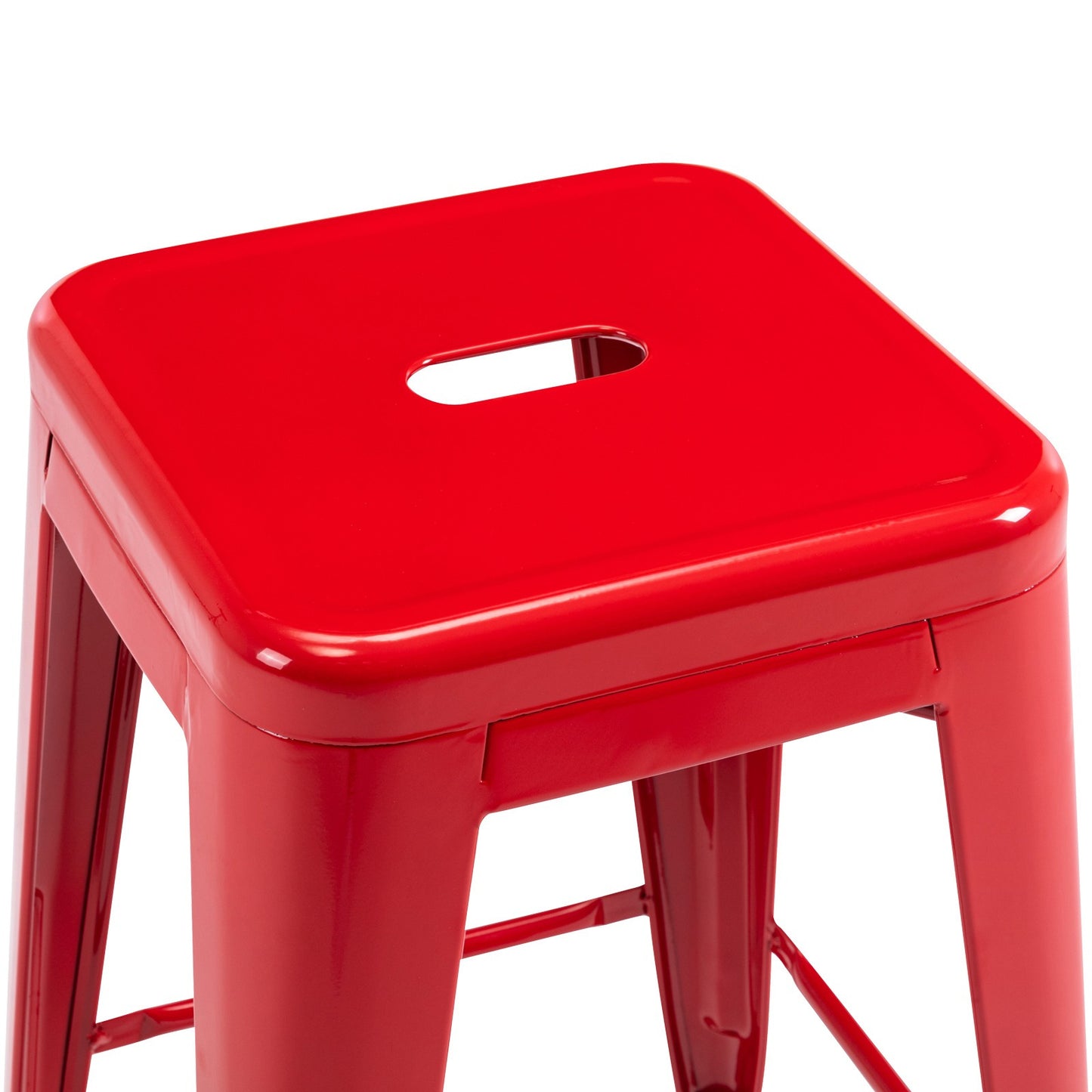 Vogue Furniture Direct White 24 Inch Metal Bar Stools Counter Height Barstools Modern Backless Stackable Metal Indoor\u002FOutdoor Bar Stools Kitchen Counter