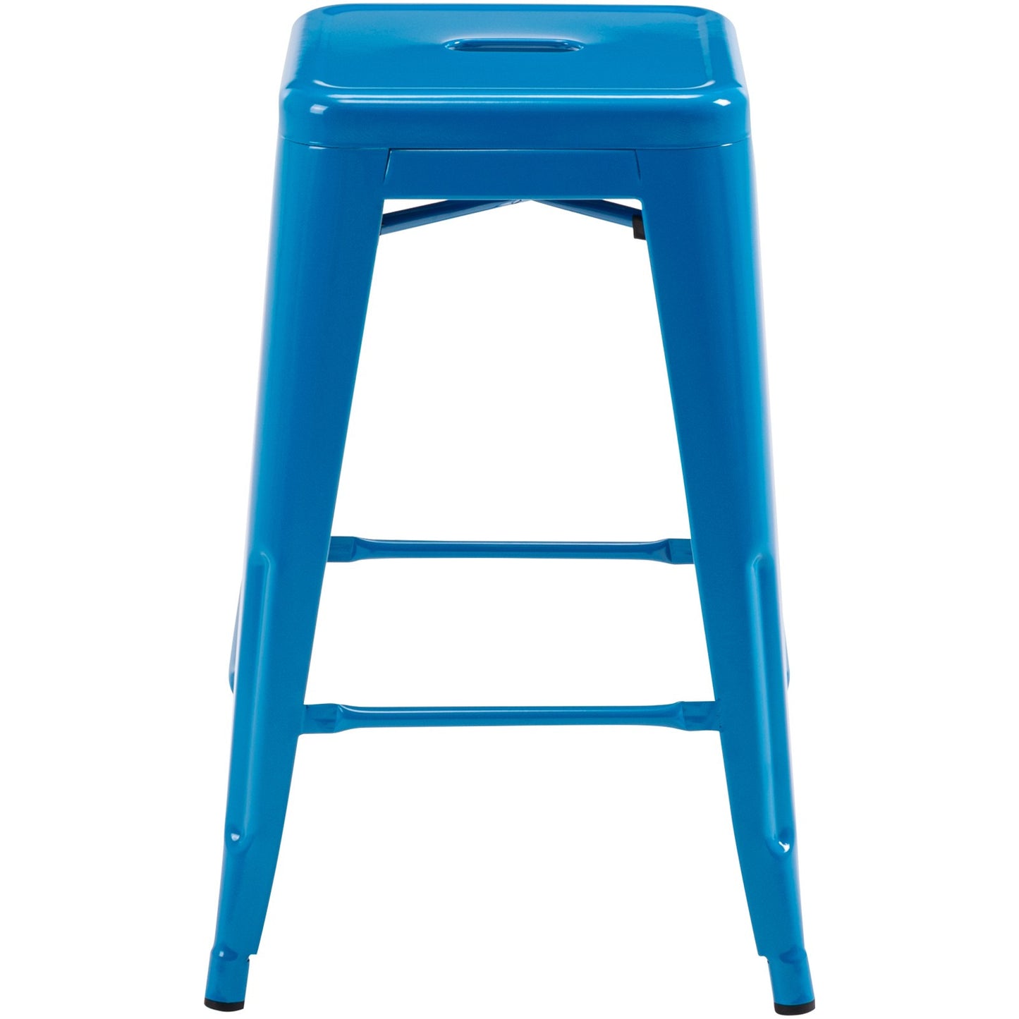Vogue Furniture Direct White 24 Inch Metal Bar Stools Counter Height Barstools Modern Backless Stackable Metal Indoor\u002FOutdoor Bar Stools Kitchen Counter