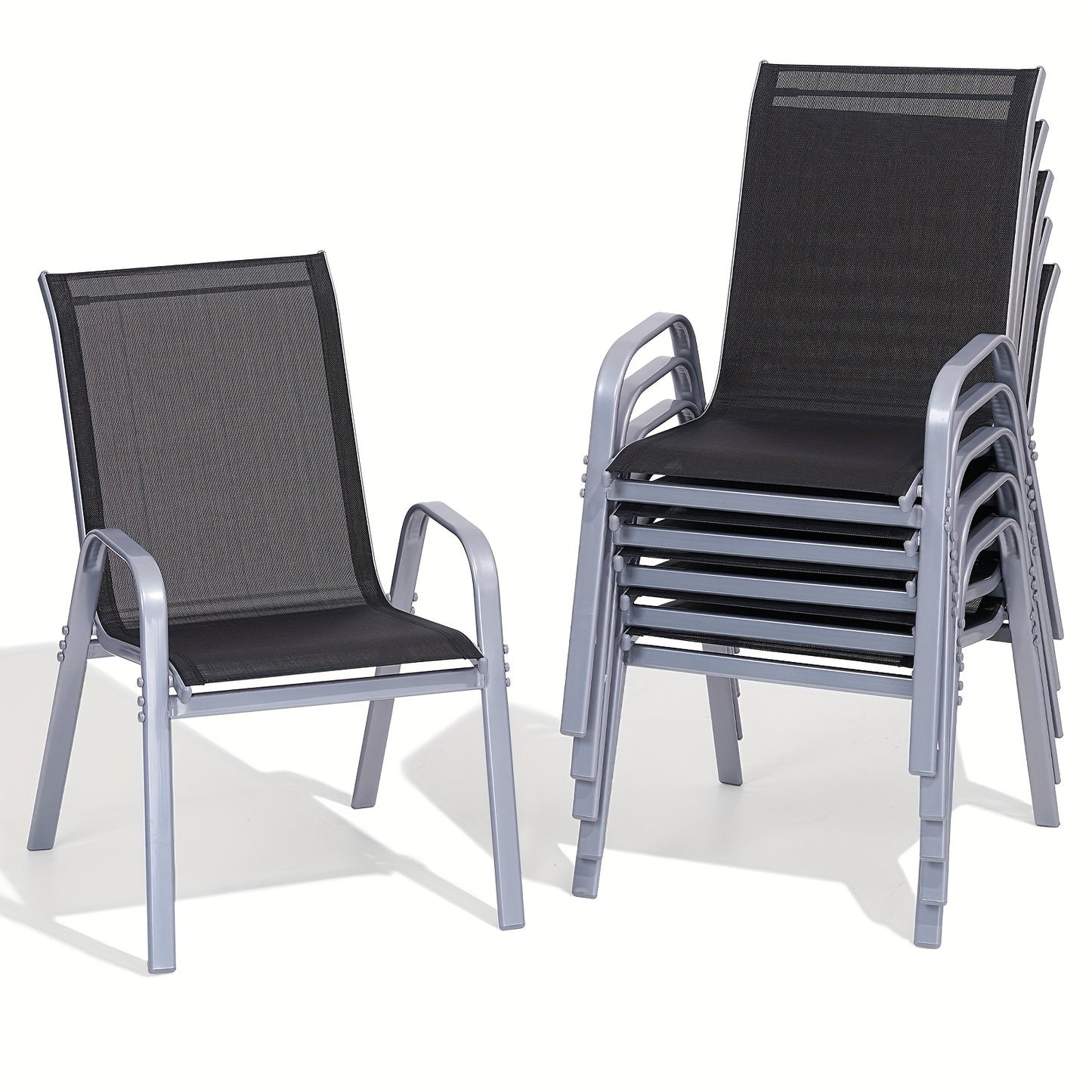 2\u002F4\u002F6pcs Outdoor Chairs Set, Comfortable All-Season Textilene Metal Outdoor Chairs Set, Quickly Install Patio Dining Chairs with Widen Seat And High Back,