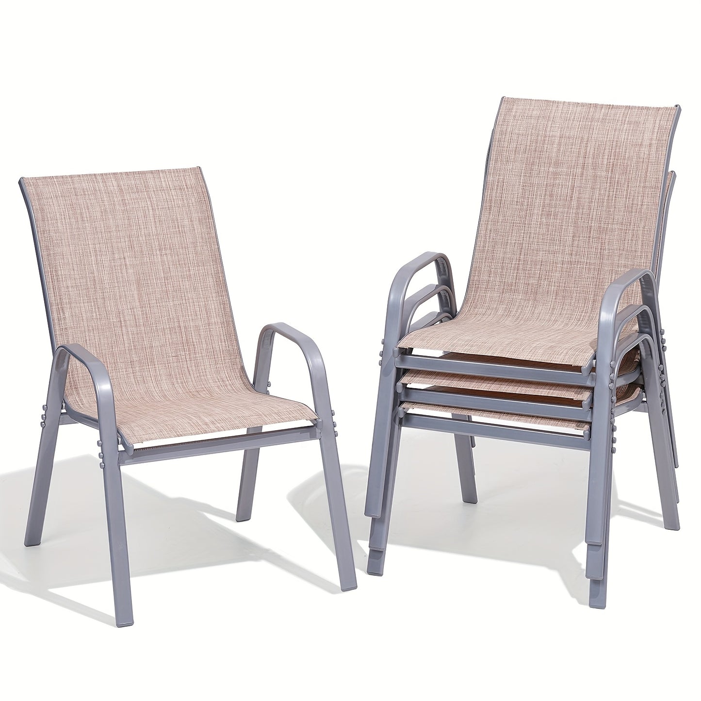 2\u002F4\u002F6pcs Outdoor Chairs Set, Comfortable All-Season Textilene Metal Outdoor Chairs Set, Quickly Install Patio Dining Chairs with Widen Seat And High Back,
