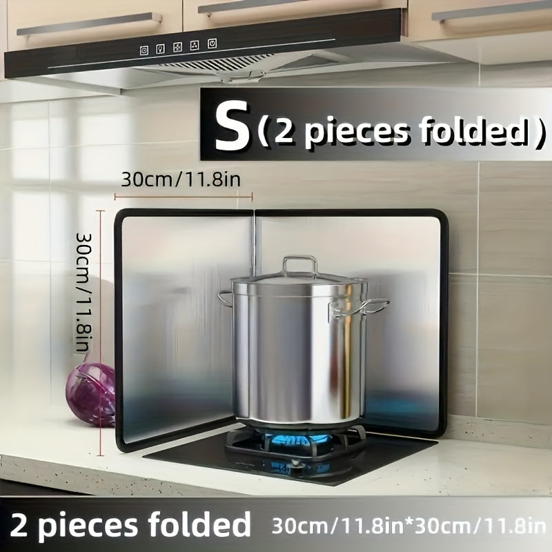 Stainless Steel Splash Guard Luxury Stainless Steel Splash Guard - Double Layer Foldable Design, Anti-Smoke & Oil, Easy to Clean,