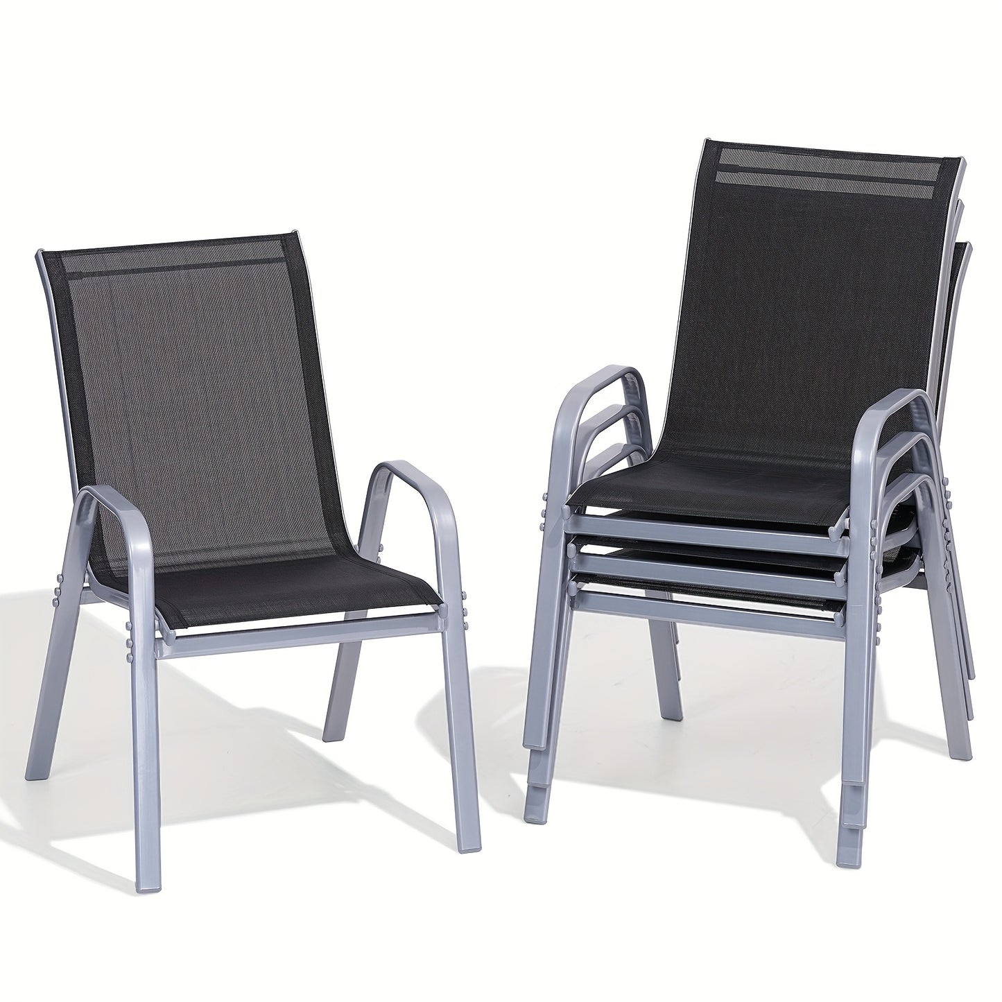 2\u002F4\u002F6pcs Outdoor Chairs Set, Comfortable All-Season Textilene Metal Outdoor Chairs Set, Quickly Install Patio Dining Chairs with Widen Seat And High Back,