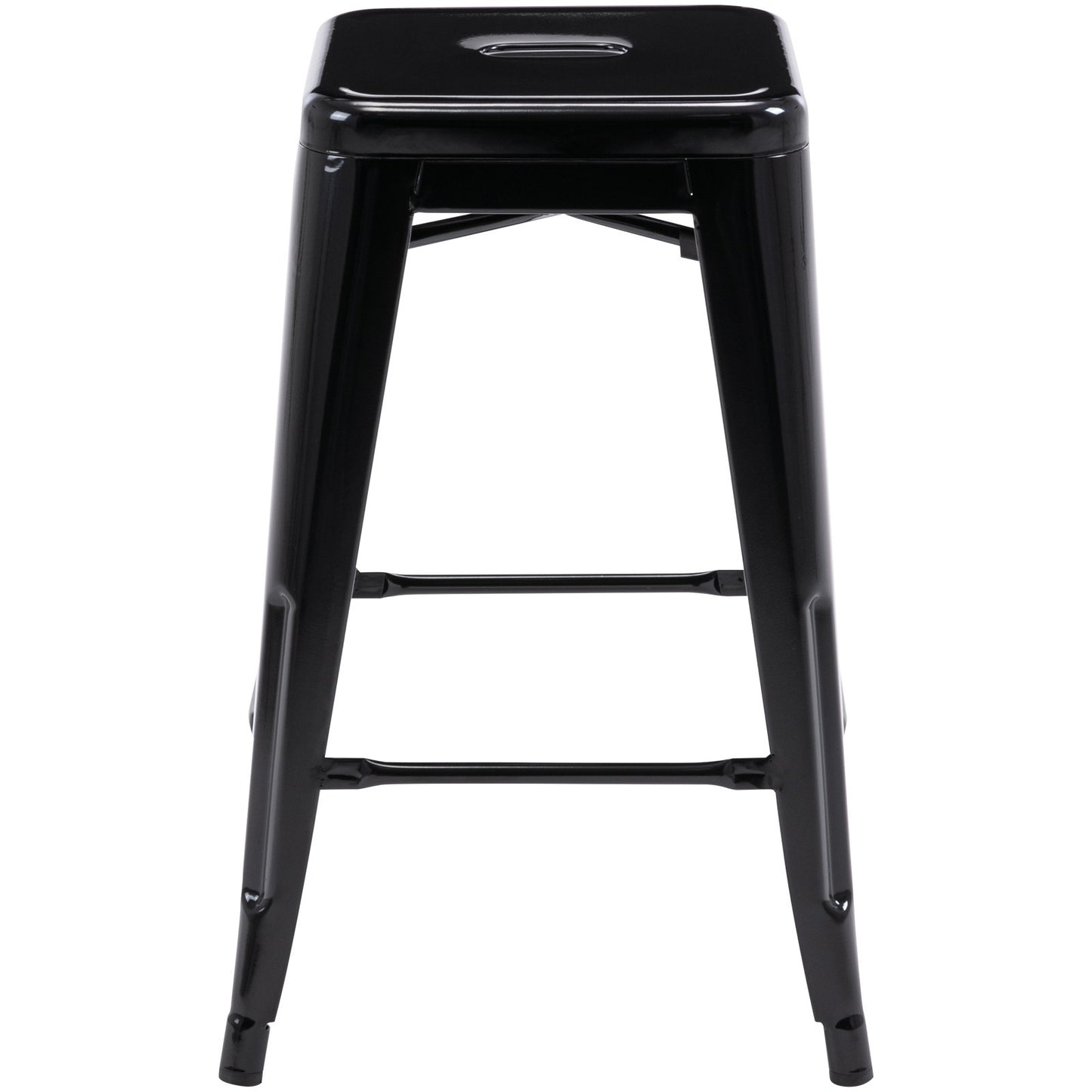 Vogue Furniture Direct White 24 Inch Metal Bar Stools Counter Height Barstools Modern Backless Stackable Metal Indoor\u002FOutdoor Bar Stools Kitchen Counter