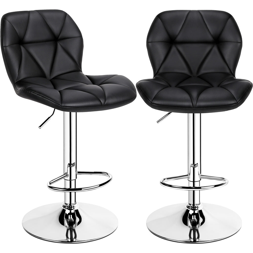 Costoffs 2pcs Swivel Bar Stools Halloween Gift PU Leather Bar Stools Set of 2, Adjustable Swivel Bar Stools, Modern Counter Height Stools with Backrest for Kitchen Island,