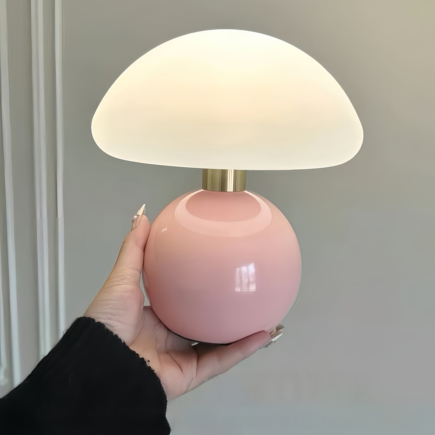 Elegant USB-Powered Ceramic Mushroom Table Lamp with Adjustable Brightness & Touch Control – Soft, Dimmable Light for Bedroom, Living Room, Desk, a