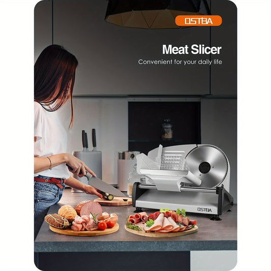 Electric Meat Slicer OSTBA Electric Meat Slicer with Adjustable Thickness & Child Lock Protection | 7.5\