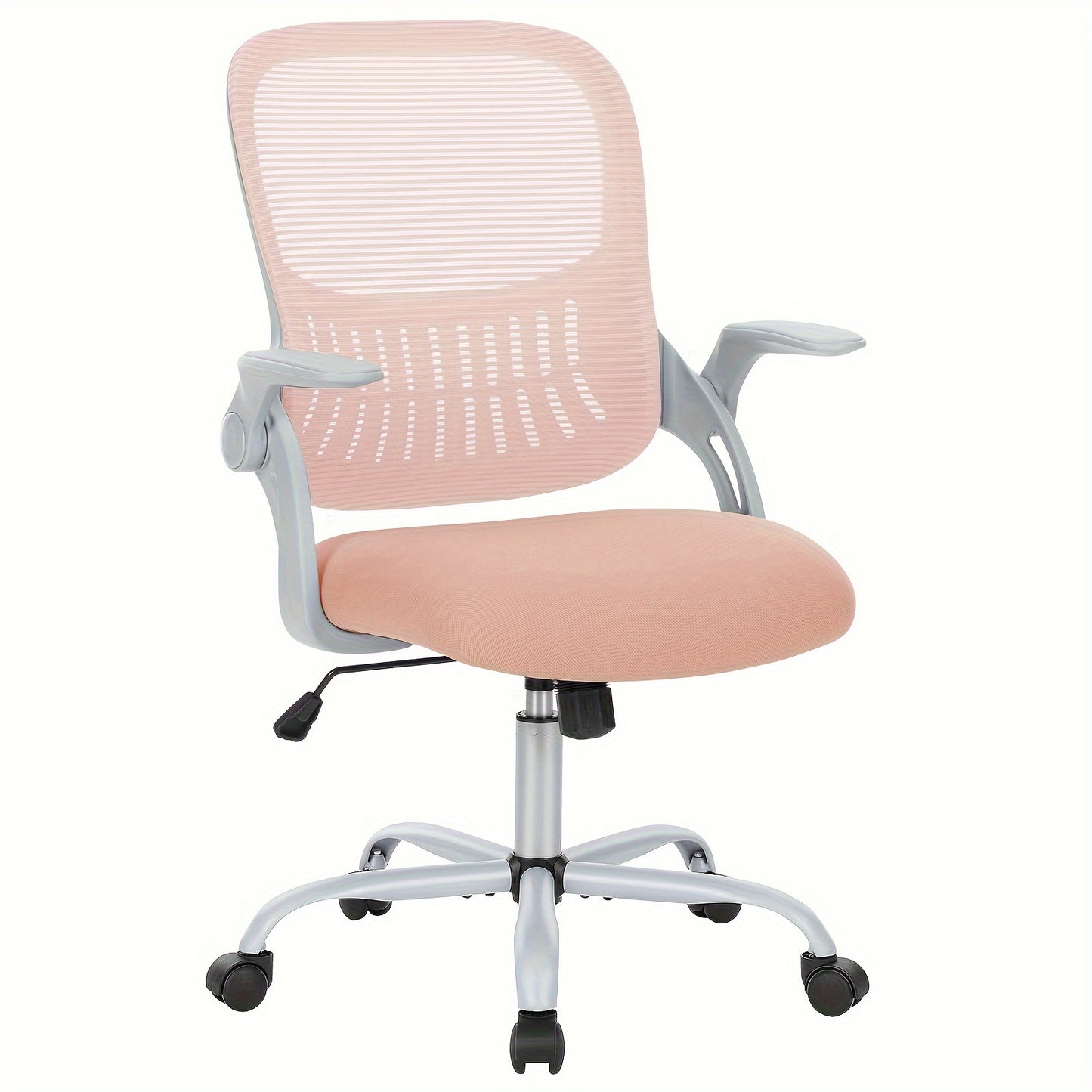 Office Computer Desk Chair, Ergonomic Mid-Back Mesh Rolling Work Swivel Task Chairs with Comfortable Lumbar Support, Wheels, Comfy Flip-up Arms for Home,