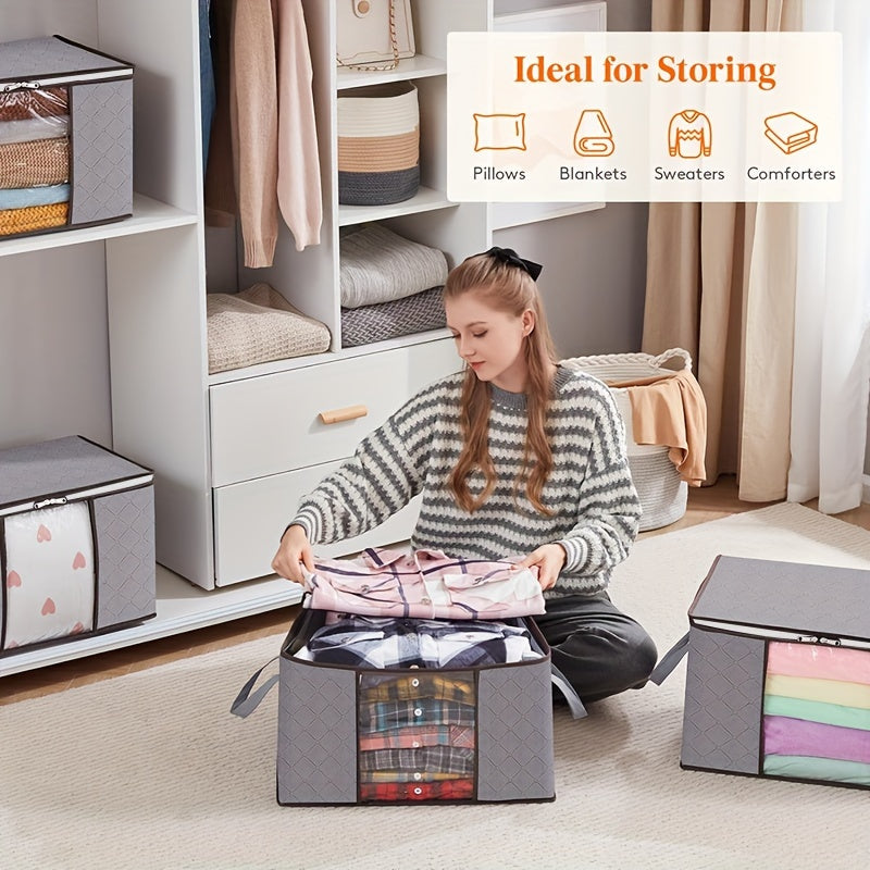 6pcs Extra Large Storage Bags 6pcs Extra Large Storage Bags with Zipper | Quilt and Blanket Organizer for Home, Covered Storage for Clothes, Sweaters,