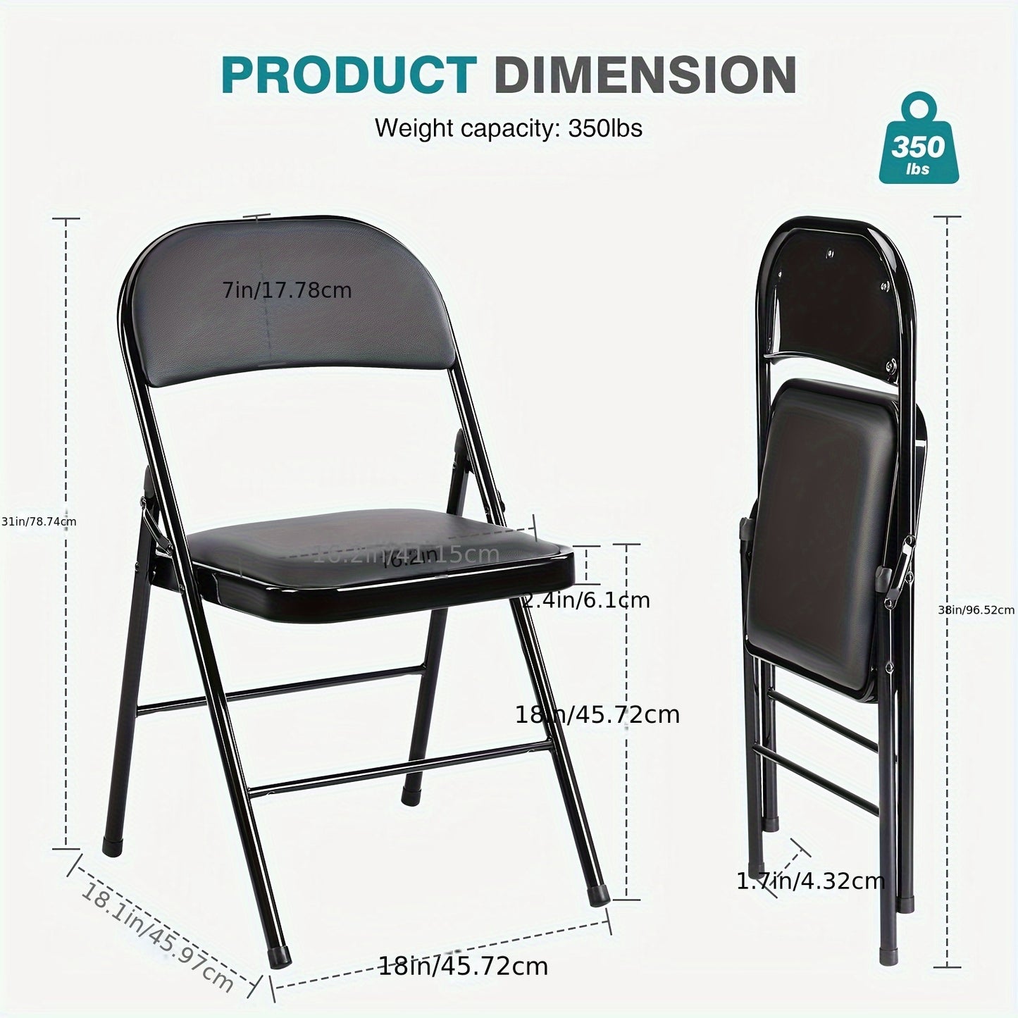 10\u002F20 Piece Set Stylish Folding Chair, Leather Upholstered Folding Chair for Outdoor and Indoor Use, Injection Molding Classic Garden Metal Folding Chair