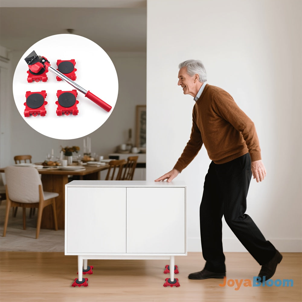 5pcs Heavy-Duty Furniture Moving Sliders Set - Effortless Rolling Casters for Hardwood Floors, Scratch-Resistant & Quiet Operation,