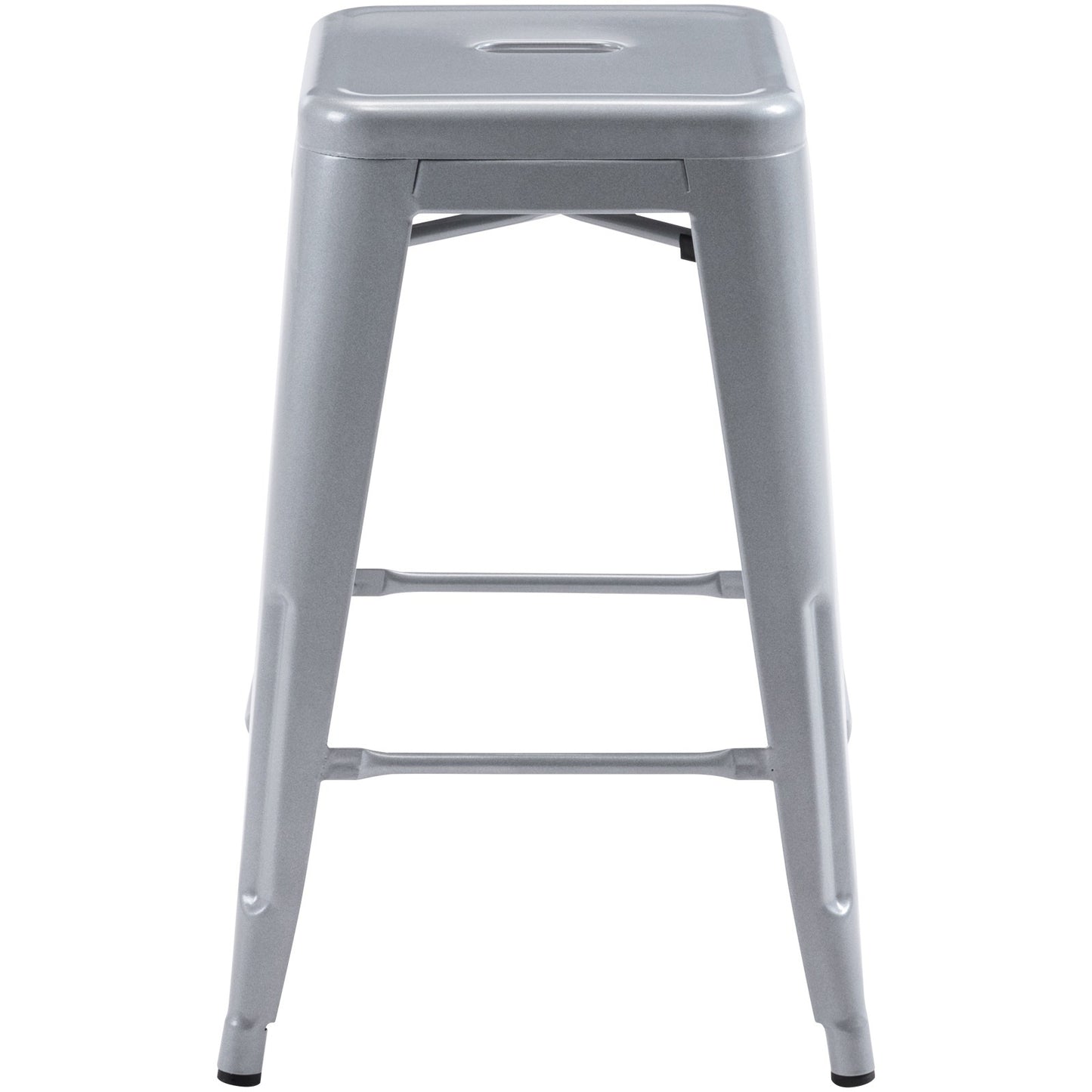 Vogue Furniture Direct White 24 Inch Metal Bar Stools Counter Height Barstools Modern Backless Stackable Metal Indoor\u002FOutdoor Bar Stools Kitchen Counter
