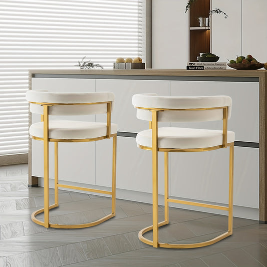 Modern Barrel Bar Stools Set Of 2, Counter Height Stools 25.6\
