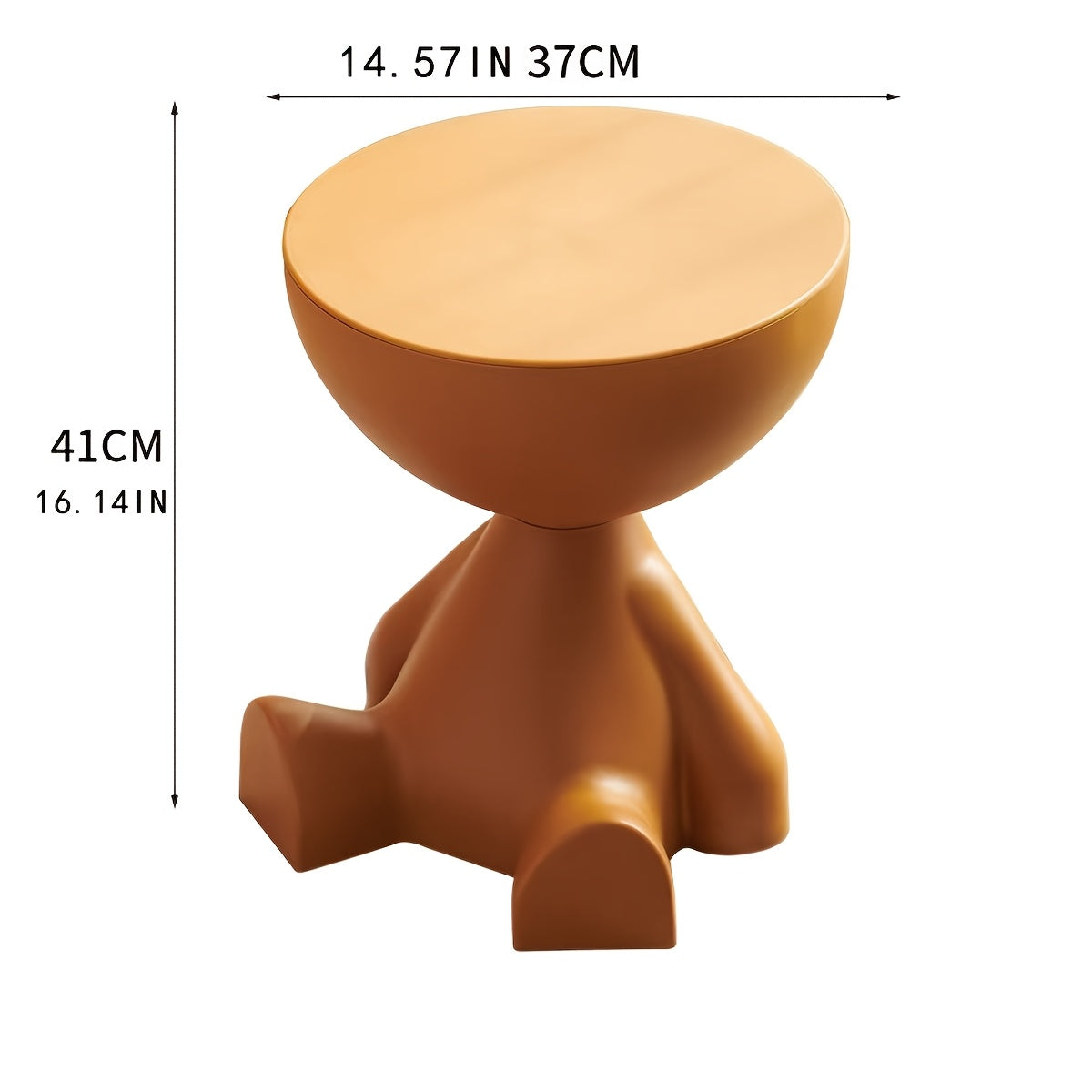 Modern | Multifunctional 1pc Modern Creative Bear-shaped Plastic Bedside Table | Multifunctional, Easy Assembly | White, Suitable for Living Room and Bedroom Storage