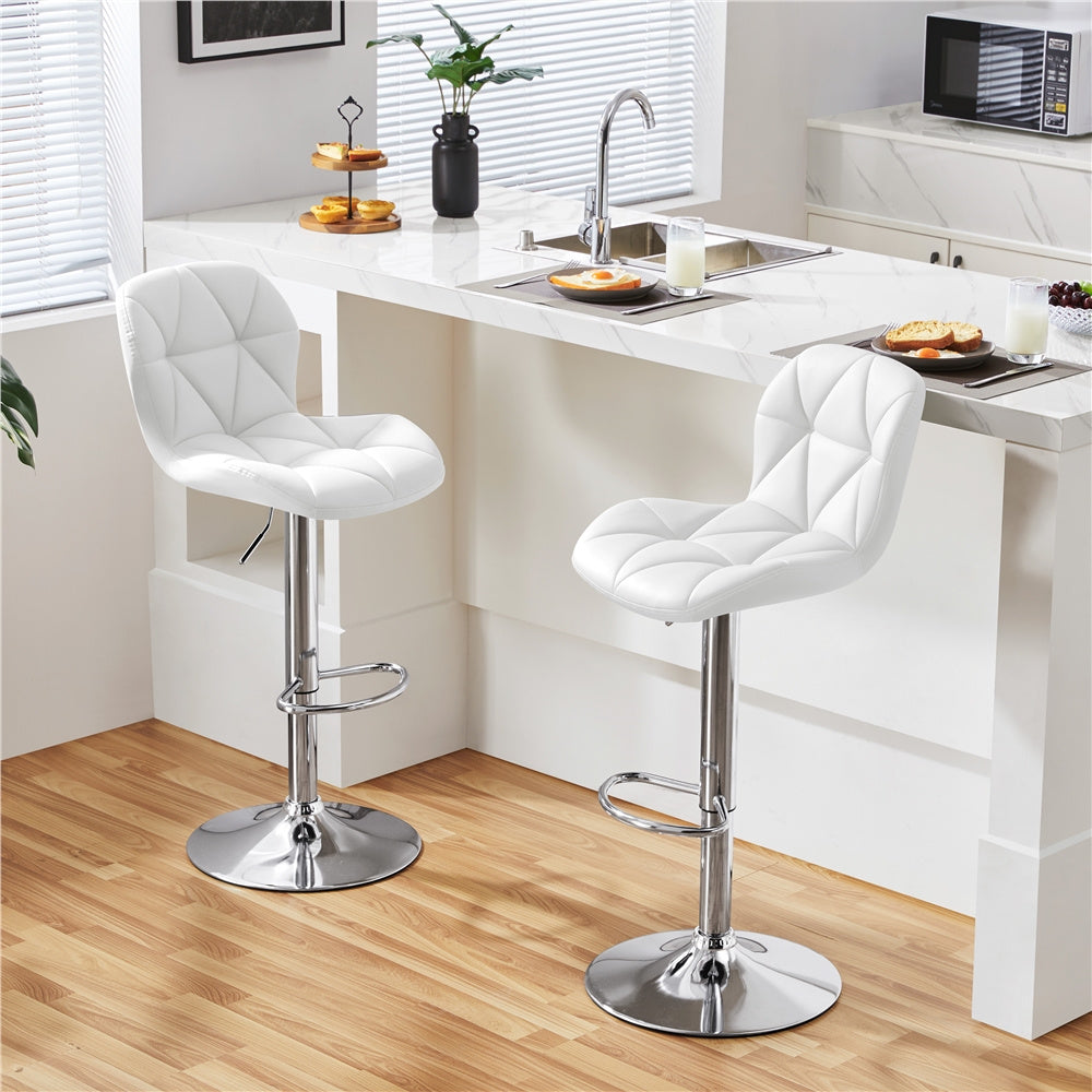 Costoffs 2pcs Swivel Bar Stools Halloween Gift PU Leather Bar Stools Set of 2, Adjustable Swivel Bar Stools, Modern Counter Height Stools with Backrest for Kitchen Island,