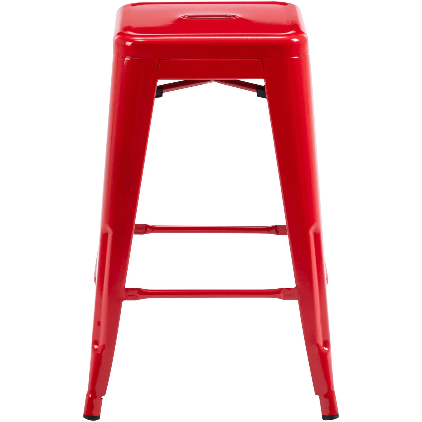 Vogue Furniture Direct White 24 Inch Metal Bar Stools Counter Height Barstools Modern Backless Stackable Metal Indoor\u002FOutdoor Bar Stools Kitchen Counter