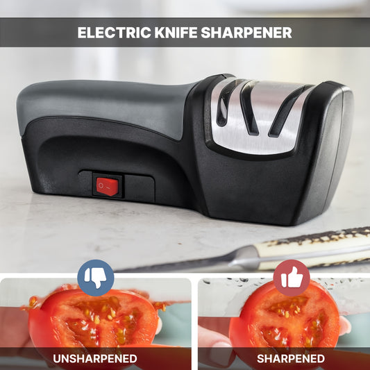 Electric Knife Sharpener WANVOAPLS 2-Stage Electric Knife Sharpener | USB-Powered, Automatic Overpressure Protection, Multi-Functional for Kitchen Knives,