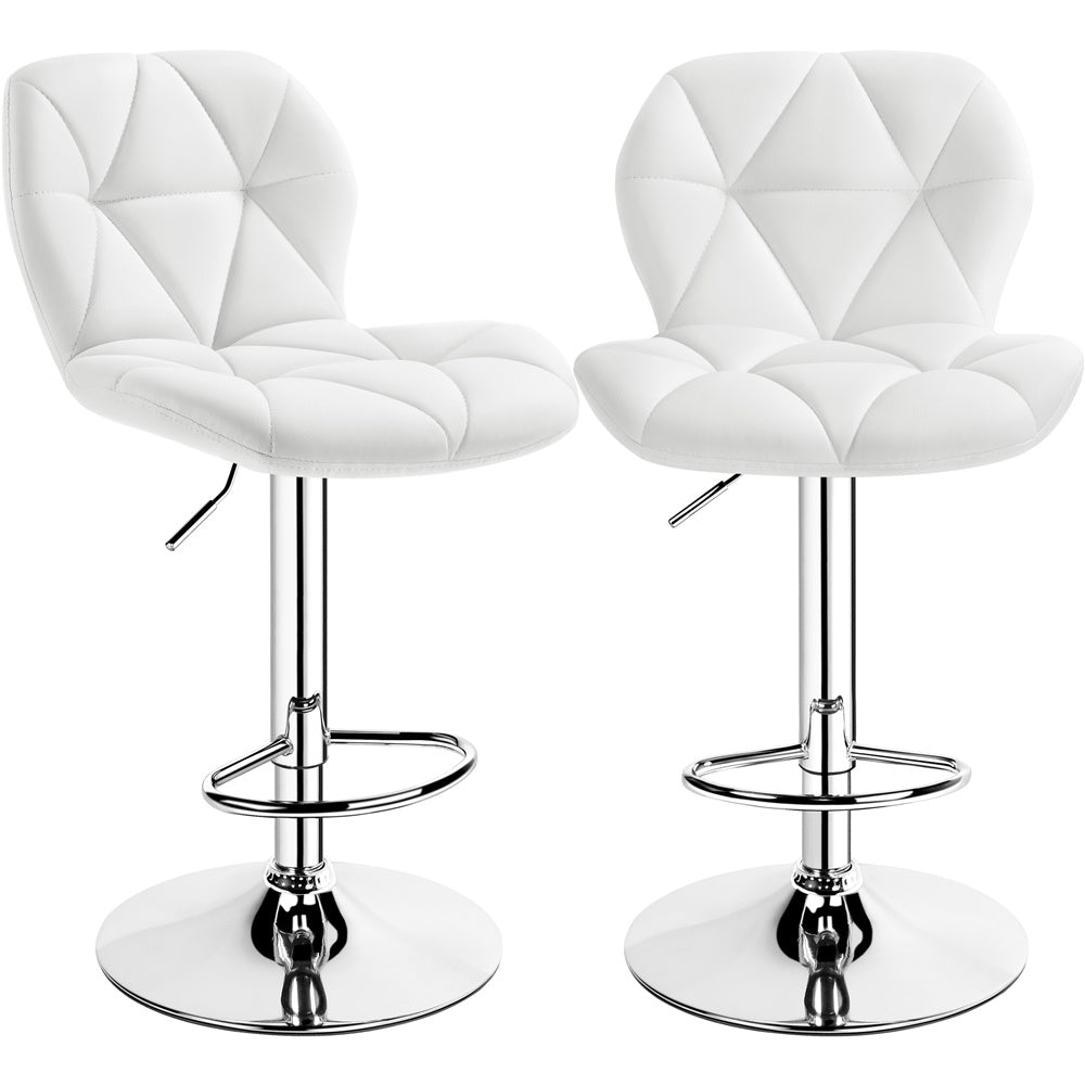 Costoffs 2pcs Swivel Bar Stools Halloween Gift PU Leather Bar Stools Set of 2, Adjustable Swivel Bar Stools, Modern Counter Height Stools with Backrest for Kitchen Island,