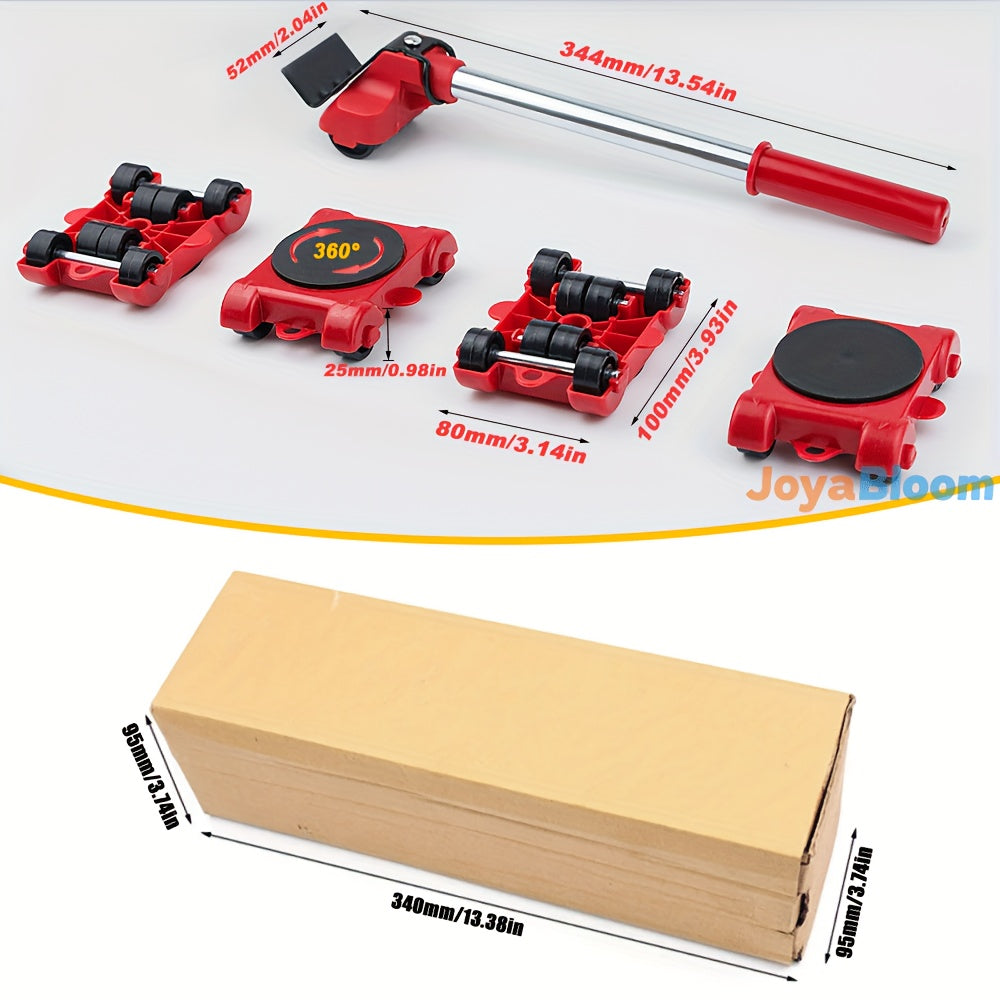 5pcs Heavy-Duty Furniture Moving Sliders Set - Effortless Rolling Casters for Hardwood Floors, Scratch-Resistant & Quiet Operation,