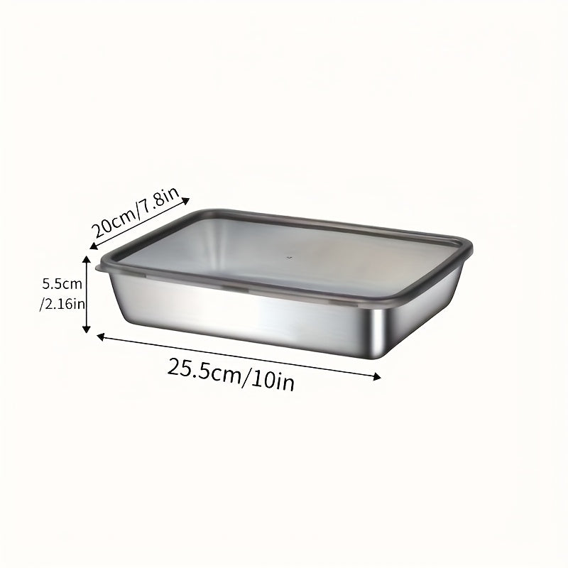 3pcs Stainless Steel Food Storage Containers Leak-Proof, Stackable, Space-Saving - Heavy-Duty Stainless Steel Construction, Airtight Lid for Freshness - Ideal for Meal Prep,