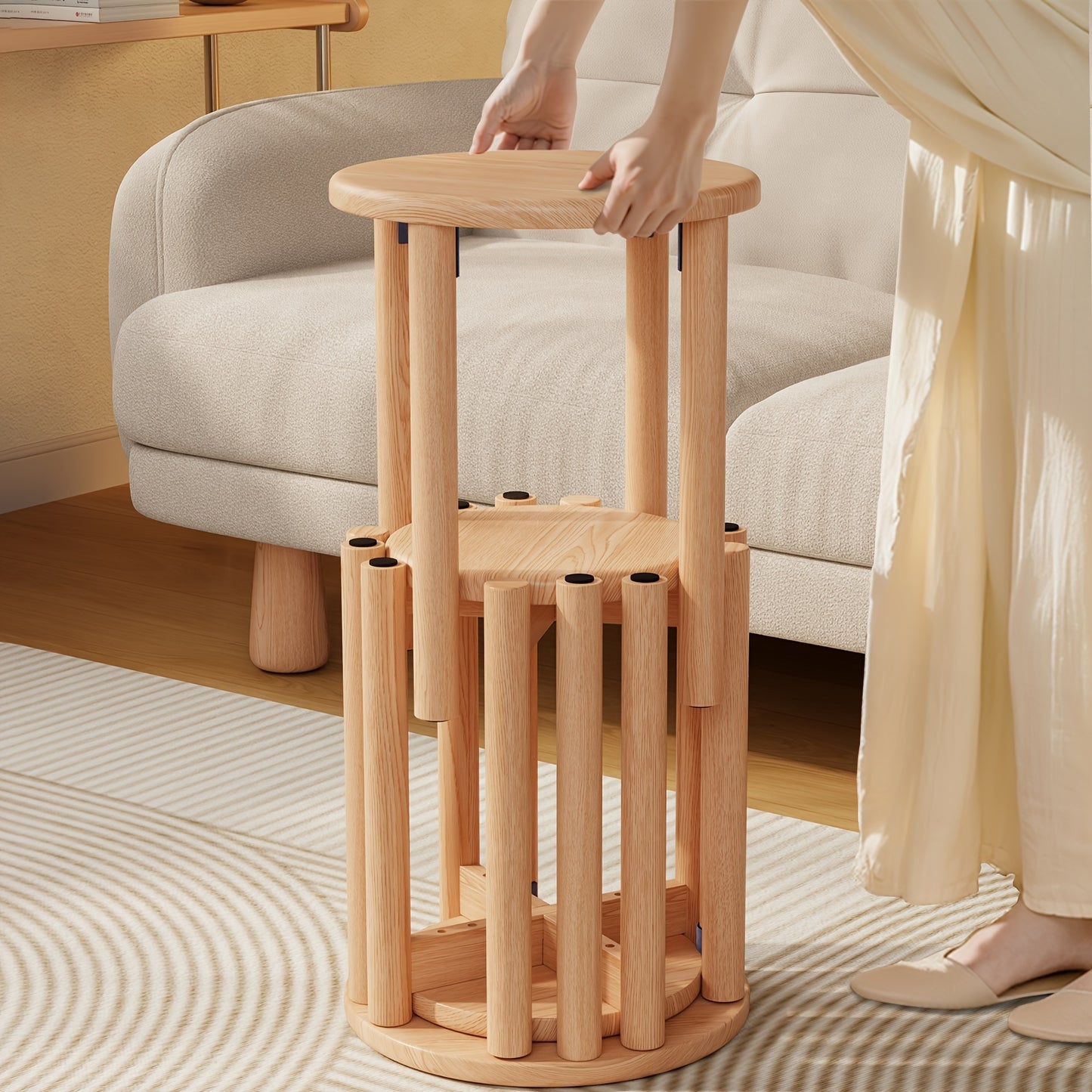 Elegant Dining Chairs Durable and Sturdy Solid Wood Dining Chairs | Elegant Design, Space-saving Solution for Restaurants and Bedrooms - Walnut\u002FNatural