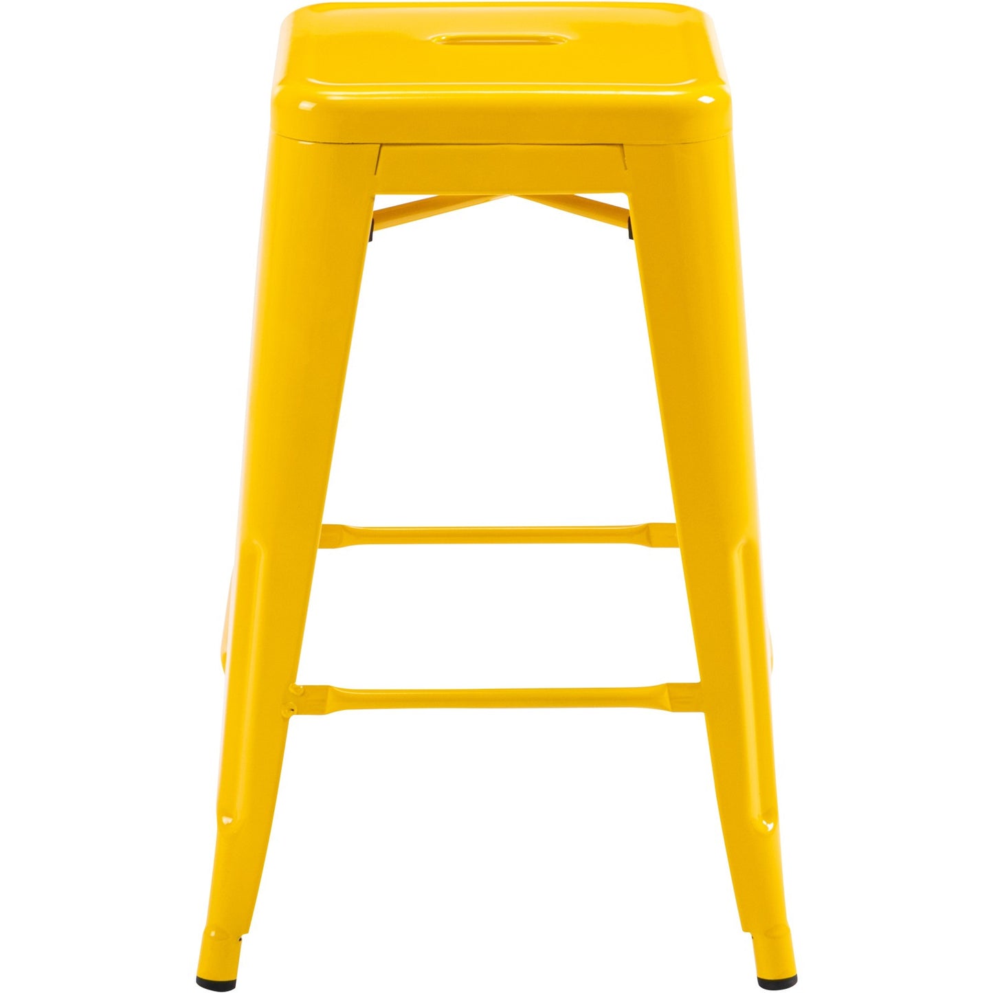 Vogue Furniture Direct White 24 Inch Metal Bar Stools Counter Height Barstools Modern Backless Stackable Metal Indoor\u002FOutdoor Bar Stools Kitchen Counter