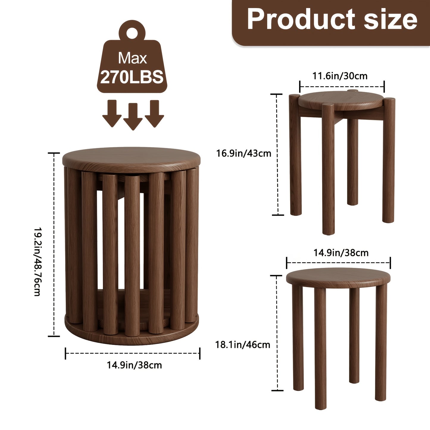 Elegant Dining Chairs Durable and Sturdy Solid Wood Dining Chairs | Elegant Design, Space-saving Solution for Restaurants and Bedrooms - Walnut\u002FNatural