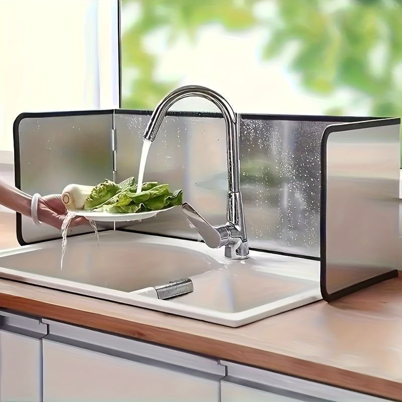 Stainless Steel Splash Guard Luxury Stainless Steel Splash Guard - Double Layer Foldable Design, Anti-Smoke & Oil, Easy to Clean,