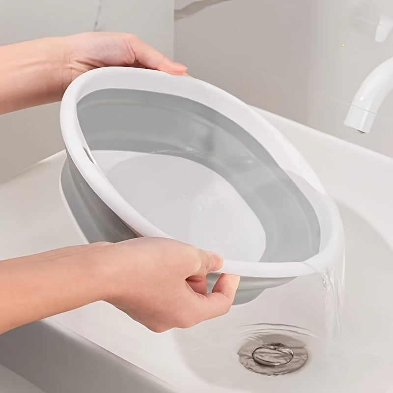 3pcs Foldable Sink Set, Plastic, Fragrance-Free, Portable Travel Basin for Dorm, Home, Laundry, Commercial Personal Hygiene, Bathroom Container, No Power, No Battery